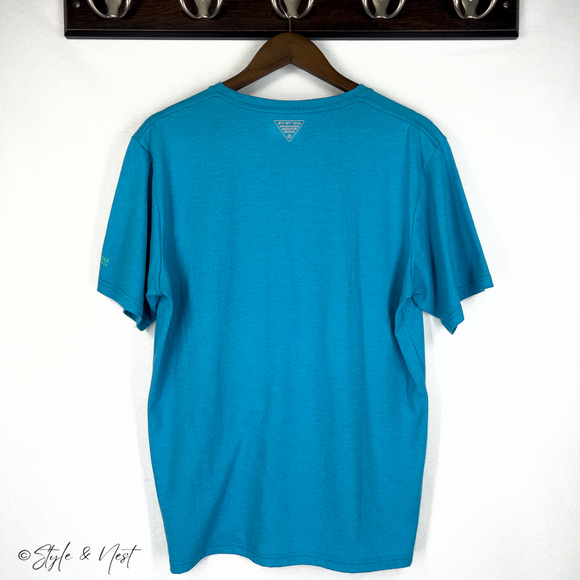 Columbia Wild Cast Pocket Tee Fish Retro Size Medium - Picture 6 of 6